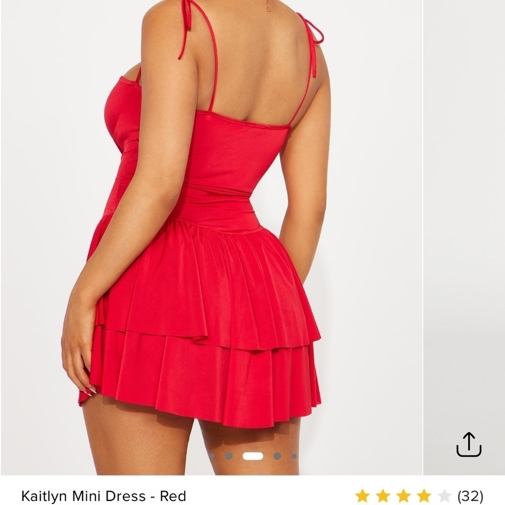 Red Mini Dress - Picture 2 of 2